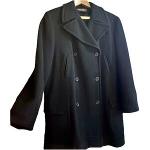 Harve Bernard By Bernard Holtzman Womens 14 Pea Coat Wool Double Breasted Slouch